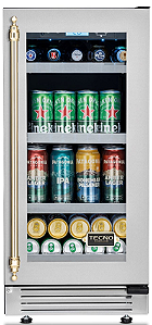 Cervejeira Tecno Vintage 38 cm, de piso e embutir, 80 litros, abertura à direita, puxador em latão, 220V – Casa de Lila