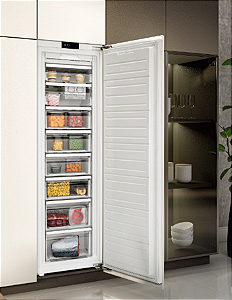 Freezer Tecno Original 54 cm, de embutir, 221 litros, porta para revestir, abertura reversível, 220V – Casa de Lila