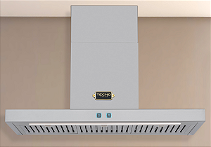 Coifa Tecno Vintage Toblino 91 cm, de parede, 1.000 m³/h, painel por toque, barra de LED, baixo ruído de 36 dB a 56 dB, 127V - Casa de Lila