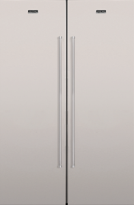 Refrigerador de embutir e de piso DUO 660 P, all freezer e all refrigerator, 658 litros, abertura freezer à esquerda e refrigerador à direita, puxadores tubulares em inox, Tecno Professional - 220V