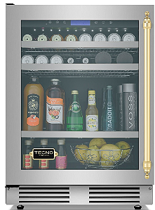 Frigobar Tecno Vintage 136 Litros, Abertura para Esquerda, Vidro Triplo, Temperatura de -2 °C a 18 °C, 220V - Casa de Lila