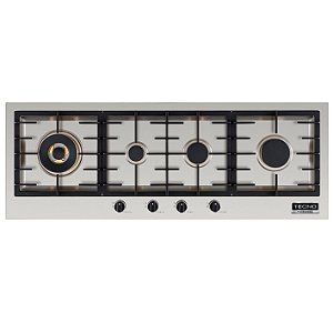 Cooktop á gás filotop 110 cm, 4 queimadores,aço escovado, emblema Tecno cromado, com queimador Dual Flame de 4.000 W, Tecno Professional-220V