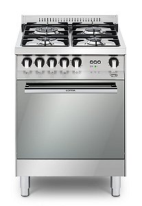 Fogão a gás inox 4 queimadores, 60x60cm, forno a gás, 220V - Lofra