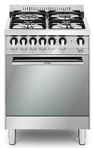 Fogão 60 cm, de piso e de embutir, 4 queimadores a gás, forno elétrico com churrasqueira, Lofra- 220V