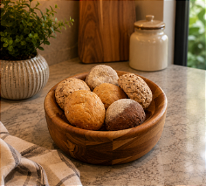 Bowl Mariana em Madeira Teca Torneado à Mão – Design Artesanal e Versatilidade | Casa de Lila