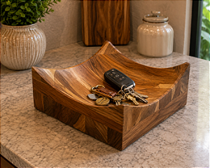 Bowl Pacaembu em Madeira Teca Torneado à Mão – Design Artesanal e Versatilidade | Casa de Lila