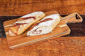 Tábua de Pão Artemis Madeira Teca Tamanho P -ARZ Home Design