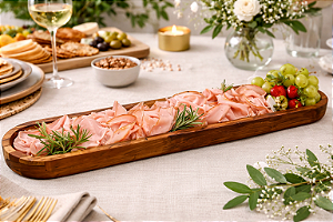 Centro de Mesa Moema em Madeira Teca G – Sofisticação Natural e Design Atemporal | Casa de Lila