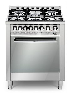 Fogão a gás inox 5 queimadores, 70x60cm, Turbo forno elétrico - Lofra