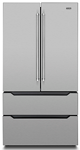 Refrigerador 91 cm, de piso e de embutir, french door, com 636 litros, ice maker, puxadores em latão polido, Tecno Professional-220V