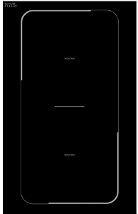 Cooktop de indução, mesa vitrocerâmica preta, 2 zonas de aquecimento com tecnologia bridge 29 cm - Tecno