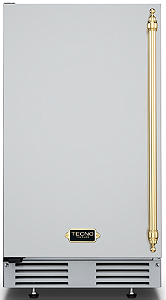 Máquina de Gelo 45 cm, produz 50 Kg/dia, armazena 15 Kg, de piso e de embutir, uso externo ou interno, puxador em inox escovado, Tecno Vintage -220V