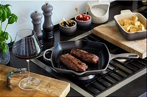 Grelha Quadrada 26Cm Signature Flint- Lê Creuset