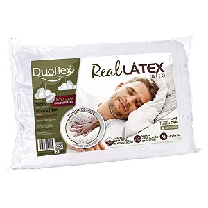 Travesseiro Real Látex Alto Antiácaros 48x68cm Duoflex LS1100