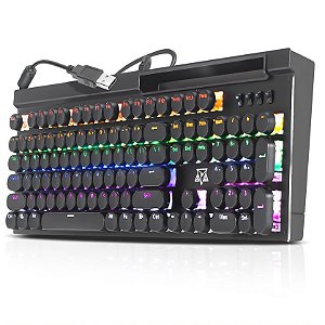 Teclado Gamer Cronos Usb LEDs Rainbow Switch Blue Adamantiun AK5000