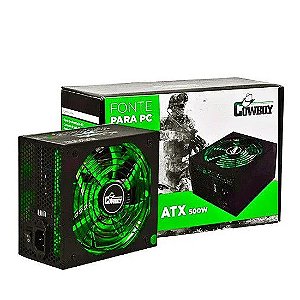 Fonte de Alimentação Pc Desktop ATX Cowboy 500w Bivolt Knup KP-534