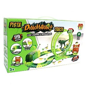 Pista Dinossauro com Looping e Acessorios Luz 119 Pçs DM Toys DMT6132