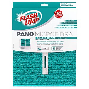 Pano de Chão 80x100cm Microfibra Com Furo para Rodo Flash Limp FLP7283