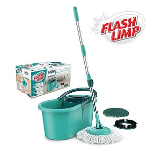 Mop Giratorio 3 em 1 Esfregao Microfibra 12 Litros Flash Limp MOP8258