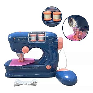 Mini Atelie Maquina de Costura Brinquedo Infantil Importway BW035 Azul