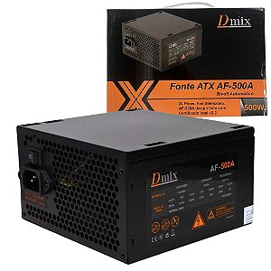 Fonte de Alimentação para PC ATX 500W Bivolt Dmix AF-500A Automatica