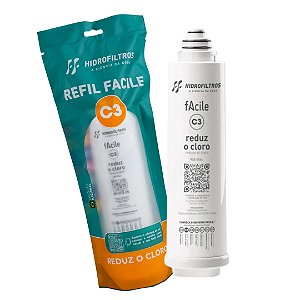 Refil Filtro Para Purificador de Água Facile C3 Hidrofiltros 903-0544