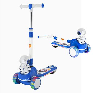 Patinete Astronauta Radical Infantil Dobrável 3 Rodas Com Led DMR6814