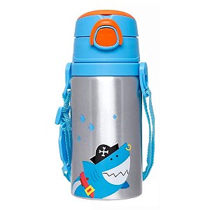 Copo Infantil Garrafinha de Aluminio Garrafa Canudo Pirata Buba 19617