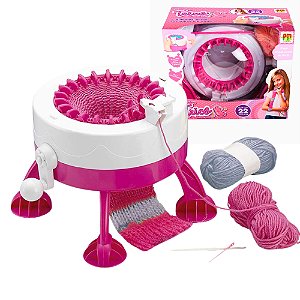 Máquina de Tricô Divertido Brinquedo Infantil Manual Dm Toys DMT7077