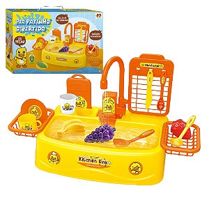 Pia de Cozinha Brinquedo Infantil Patinho Divertido Dm Toys DMT7132