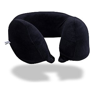 Travesseiro de Viagem Anatomico para Pescoço Plush Nap MPII2A40 Preto