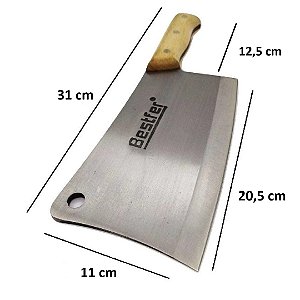 Cutelo Profissional Aço Manganes 8" Cabo de Madeira Bestfer BFH1763