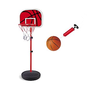 Tabela de Basquete Infantil  2,02m com Bomba e Bola Dm Toys