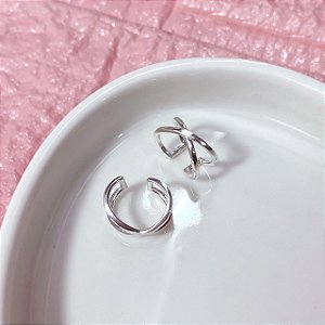 Piercing de Prata Fake Cruzado