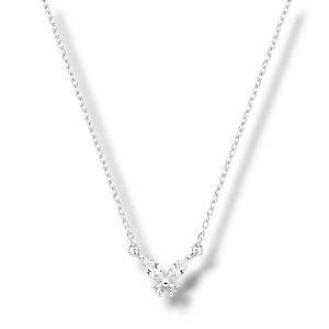Colar de Prata Borboleta Zircônia 40 cm + extensor