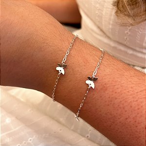 Pulseira de Prata Borboleta Origami