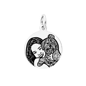 Pingente de Prata Personalizado com Foto Eternize (Ler Descrição) Redondo