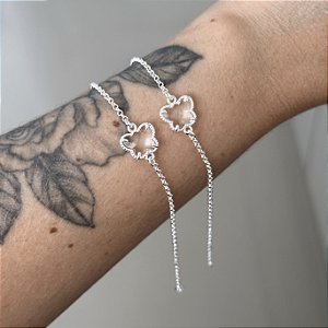 Pulseira de Prata Borboleta Transparente