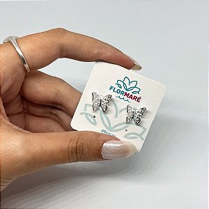 Brinco de Prata Borboleta Origami