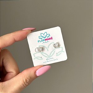 Brinco de Prata Coração Cristal