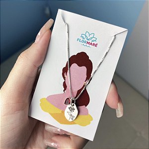 Colar de Prata Magic Rosa + Cartela