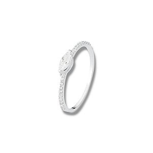 Anel de Prata Navete Cristal