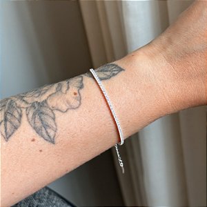 Pulseira de Prata Regulável Riviera Zircônias