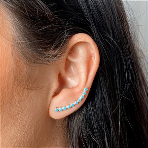Ear Cuff de Prata Azul Bebê