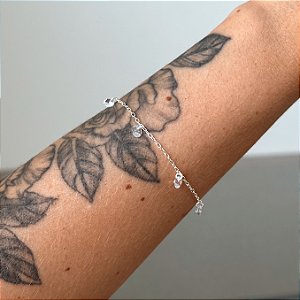Pulseira de Prata Pingente Ponto de Luz