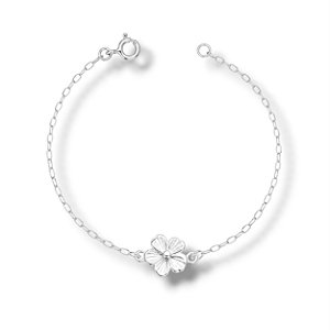 Pulseira de Prata Flor Detalhes