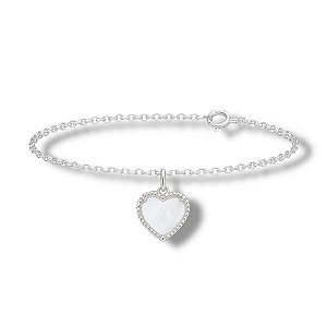 Pulseira de Prata Coração Madrepérola