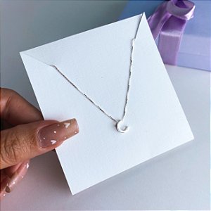 Colar de Prata Inicial Letra C Lisa 40 cm