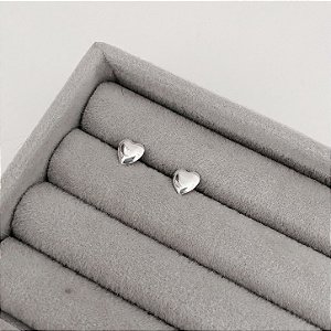 Brinco de Prata Coração Liso