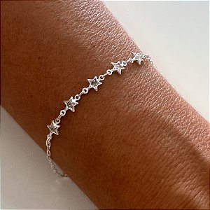 Pulseira de Prata Estrela Zircônia